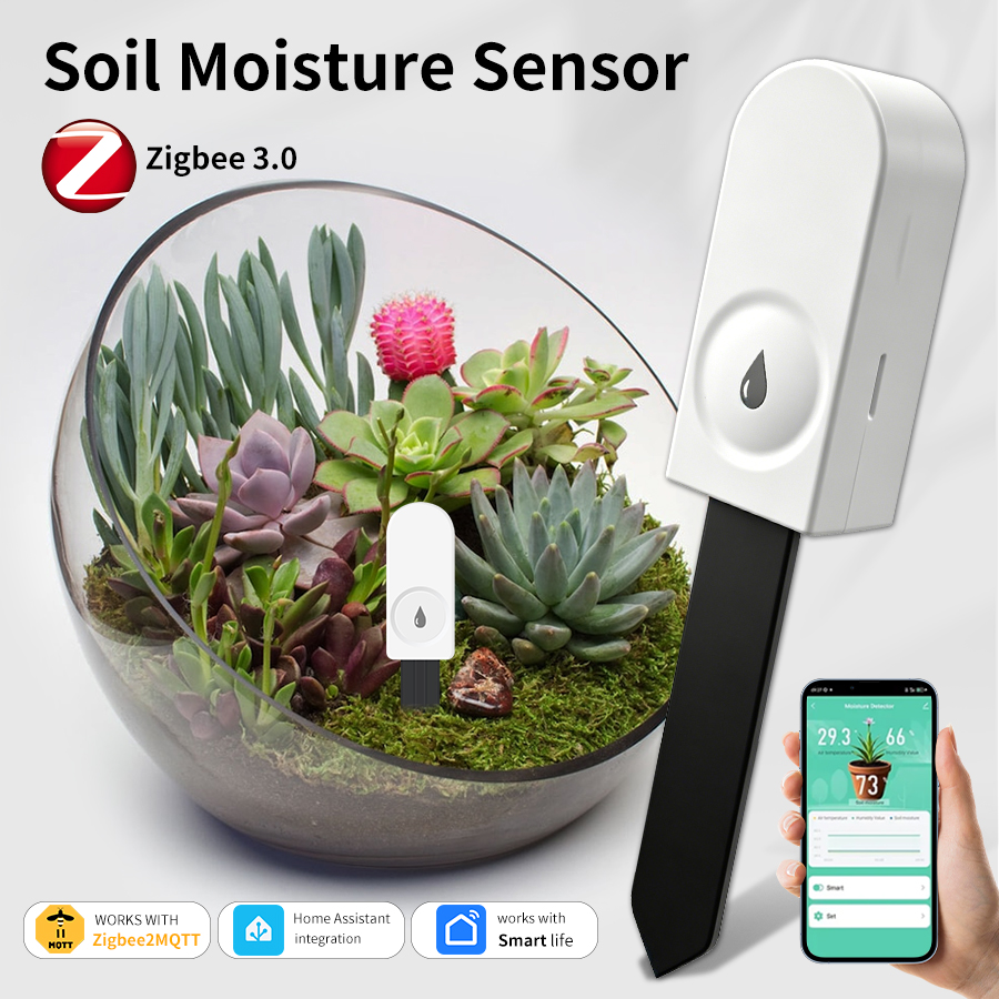 Smart Garden Monitor - Slimme ZigBee Bodemvochtsensor Temperatuur-vochtigheidsmeter Detector Thermo-hygrometer