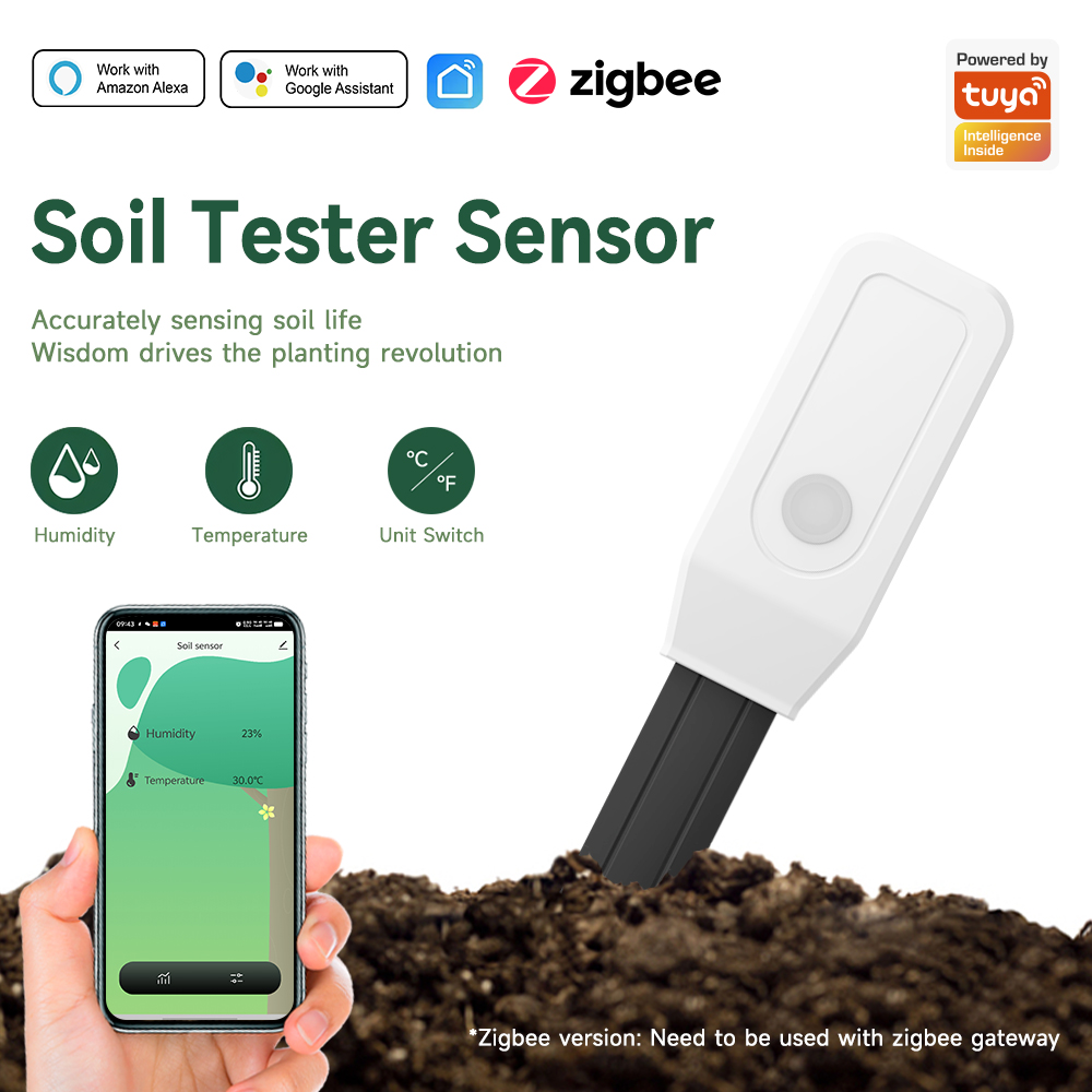 Smart Garden Monitor - Slimme bodemtestersensor, Zigbee 3.0 bodemvocht- en