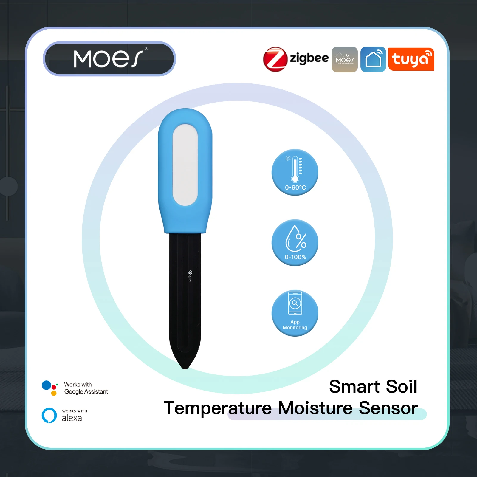 Smart Garden Monitor - Moes Slimme Zigbee Bodemtemperatuur Meter Vocht