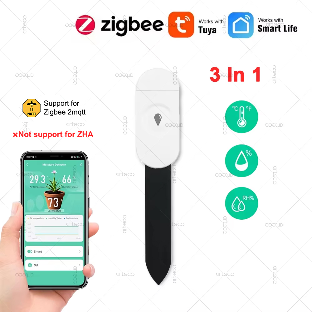 Smart Garden Monitor - Tuya Zigbee Temperatuur Vochtigheid Vocht Detector