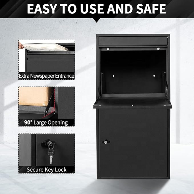 Smart Garden Lock - Stalen grote slimme pakketbrievenbus met sleutelslot,
