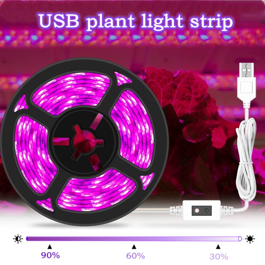 Led Plant Light Strip - Met Dimbare Schakelaar 5V USB LED