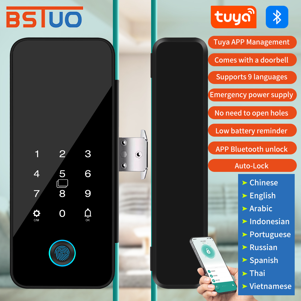 Smart Garden Lock - Multifunctioneel slim glazen deurslot Elektronisch cijfer