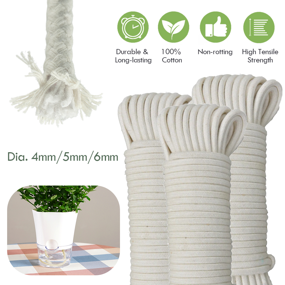 Smart Garden Sprinkler - 4/5/6Mm Zelfwaterende Katoenen Lont Koord Potplant