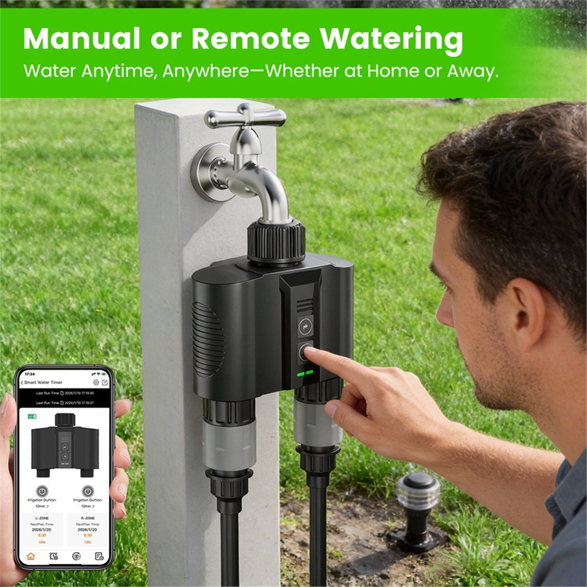Y17A 1 Set WiFi Water Timer vo - Smart Garden Sprinkler recensie en prijs